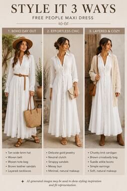 Free People Maxi Dress Button Front Pintuck Long Sleeve White SZXS Boho Cottage